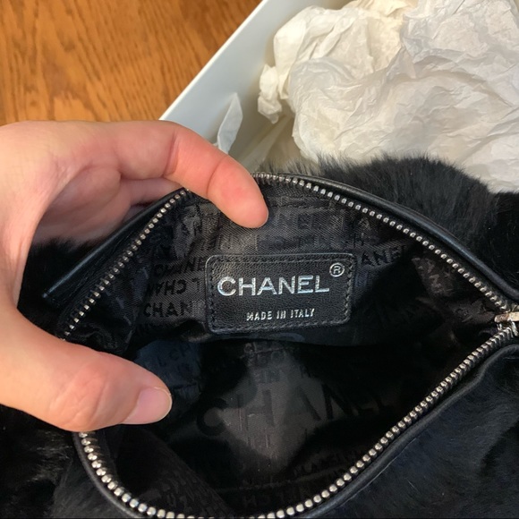 Chanel vintage rabbit fur chain hobo hand bag - Picture 5 of 7